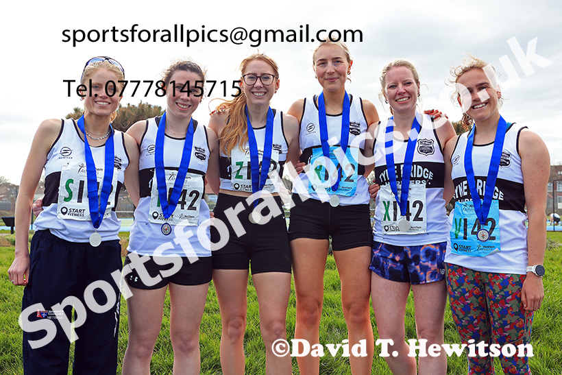 Senior womens Northern 6 Stage Road Relay, 2025 Northern 12 and 6 Stage Road Relays and Junior 5k, Redcar. Photo: David T. Hewitson/Sports for All Pics